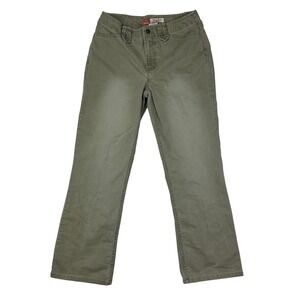Faded Glory Womens Premium Denim Vintage Bootcut Stretch‎ Pants Olive Size 8